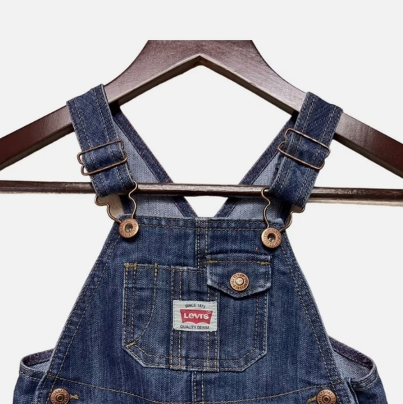 Boys Levi's Denim Bib Overalls Sz 18m - Picture 2 of 4